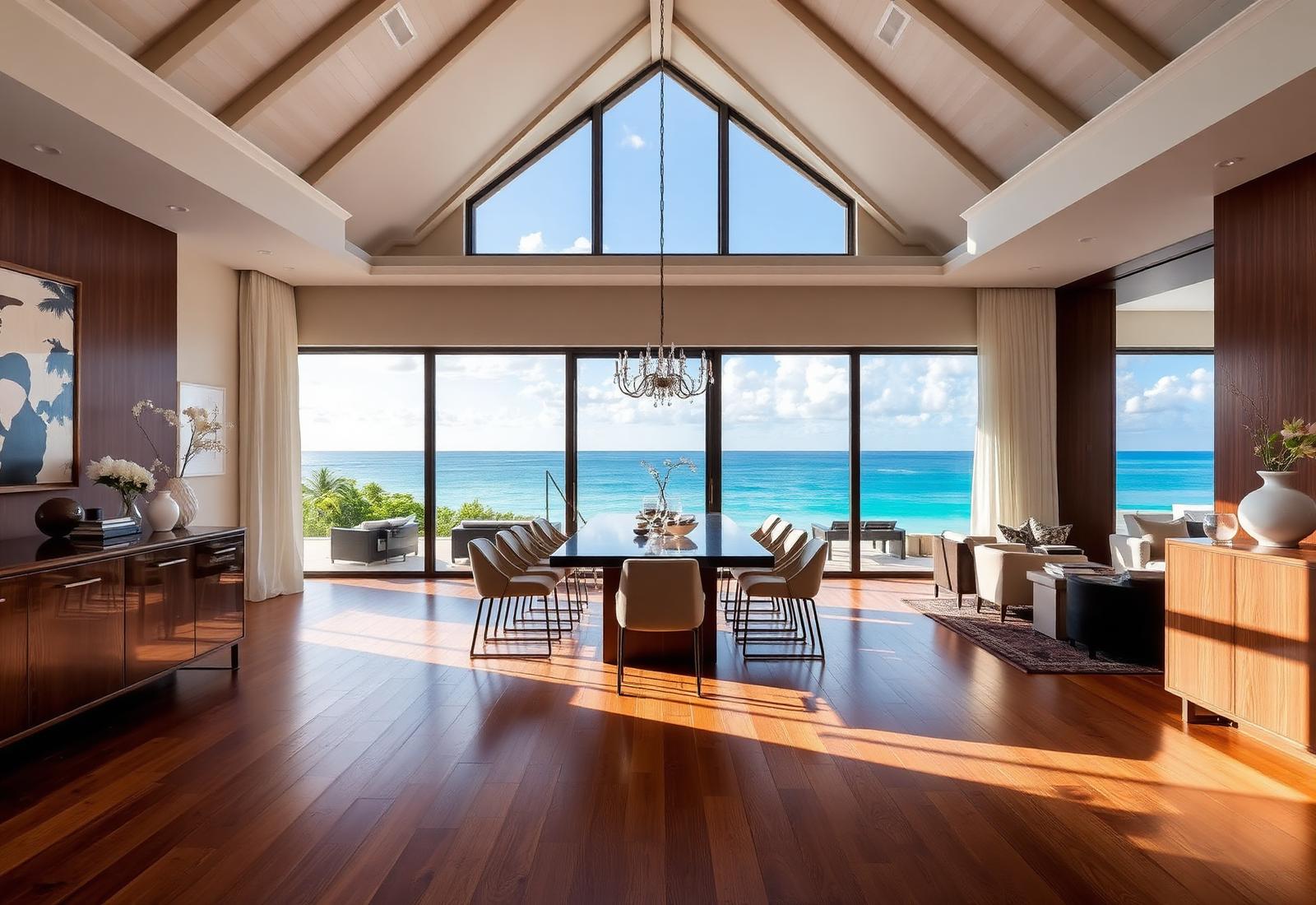Beachfront villa, West Bay